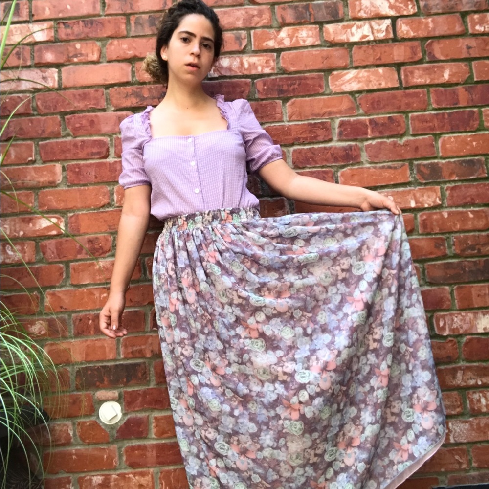 American Apparel Floral Skirt Size M/L NWOT